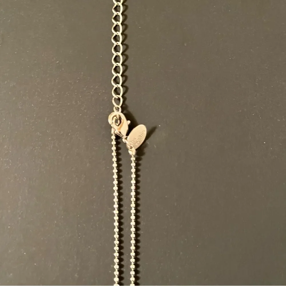 Lia Sophia Silver Tone Chain Necklace Cubic Zirconia Swirl Pendant Event Wedding